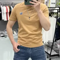 潮牌男装丝光棉短袖T恤半袖夏季字母修身圆领休闲国潮上衣T恤简约