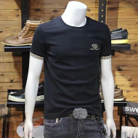 男短袖夏季新款修身圆领丝光棉简单打底T恤小标T恤时尚半袖衫