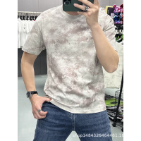 痞帅潮流扎染休闲男装个性青年T恤圆领套头短袖夏季新款修身上衣