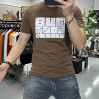 短袖T恤男夏季新款字母印花简约圆领半袖丝光棉薄款修身高端