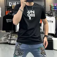 简约字母时尚短袖T恤男士圆领半袖上衣丝光棉夏季新款欧洲站潮ins