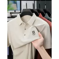 2025年夏季新款T恤男商务休闲翻领短袖polo衫纯色男装T恤