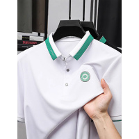 polo衫男士夏季新款有领短袖T恤纯色中年宽松保罗体恤衫夏装上衣