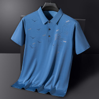 中年男士polo衫冰丝短袖翻领T恤袖广告文化衫衣服刺绣印字潮