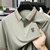 夏季POLO衫男士短袖新款纯色休闲中年百搭宽松T恤T恤有领上衣