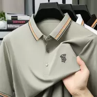 夏季POLO衫男士短袖新款纯色休闲中年百搭宽松T恤T恤有领上衣