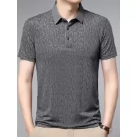 夏季新款冰丝翻领polo衫男士商务休闲短袖T恤透气高档中年男装潮