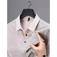 夏季新款商务polo衫短袖T恤男翻领时尚休闲印花保罗体恤衫爸爸装