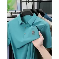 夏季新款男士短袖T恤翻领中年商务休闲polo衫纯色薄款半袖男装T恤