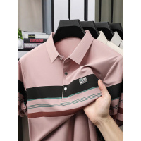 夏季新款男士短袖翻领时尚条纹polo衫韩版时尚潮流中青年T恤上衣