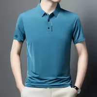 夏季男装短袖T恤翻领大码POLO衫商务纯色百搭男装上衣体恤