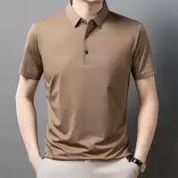夏季短袖冰丝polo衫中年男士商务休闲翻领T恤男衬衣领爸爸装