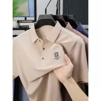 男装夏季男士新款短袖T恤POLO衫翻领纯色薄款透气冰丝T恤