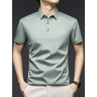 短袖T恤男士夏季商务休闲polo衫弹力清爽透气有领上衣含蚕丝亚麻