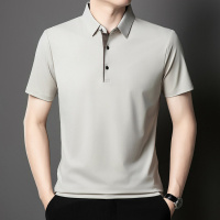 短袖男士POLO衫冰丝夏季清爽透气宽松T恤男商务休闲中年爸爸装潮