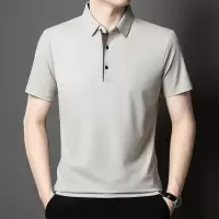短袖男士POLO衫冰丝夏季清爽透气宽松T恤男商务休闲中年爸爸装潮