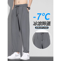 冰丝直筒休闲裤男士2025新款夏季薄款宽松速干九分夏天穿的裤子男