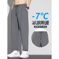冰丝直筒休闲裤男士2025新款夏季薄款宽松速干九分夏天穿的裤子男