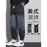 天丝牛仔裤2025新款男士夏季潮流宽松束脚工装哈伦美式休闲裤春秋