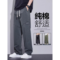 工装休闲裤男春季2025直筒宽松百搭男裤新款秋款纯棉运动裤子男款