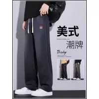 直筒牛仔裤男款美式潮牌夏季2025新款天丝工装男士阔腿长裤子春秋