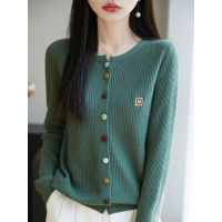 2025年新款 安迪绒彩扣M标圆领开衫女百搭毛衣针织外套上衣女