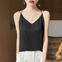 2025年春夏新款针织双肩带吊带背心后背交叉纯色无袖西装内搭上衣