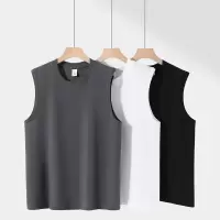220g纯色棉无袖背心T恤宽松休闲运动健身坎肩打底衫棉汗衫
