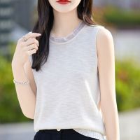 无袖蕾丝花边精纺吊带背心夏季新款性感设计感百搭显瘦上衣T恤