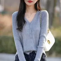 短款针织开衫外套女2025秋冬长袖韩版多巴胺穿搭修身毛衣打底衫