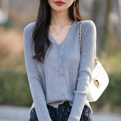 短款针织开衫外套女2025秋冬长袖韩版多巴胺穿搭修身毛衣打底衫