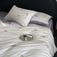 轻奢60支LF进口莱赛尔天丝刺绣四件套 ins少女心夏日清新可爱床品