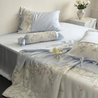 高端100支兰精天丝夏被四件套 田园花卉冰丝空调被夏凉被