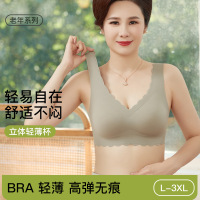 中老年人妈妈内衣女无痕背心式无钢圈聚拢妇女收副乳大胸显小文胸