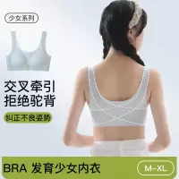 莫代尔发育期少女内衣初高中生学生矫姿防驼背女童背心青春期文胸