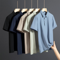 冰丝polo衫男短袖夏季新款速干男士商务翻领T恤爸爸休闲纯色上衣