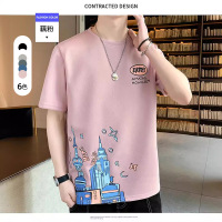 半袖短T夏季简约时尚百搭学生男休闲舒适新款新潮圆领短袖上衣男