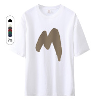 夏季新款潮牌短袖男士T恤圆领套头印花百搭宽松男装上衣T恤青少年