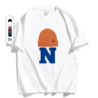 夏季新款短袖T恤男韩版圆领印花百搭休闲打底衫潮流情侣T恤青少年