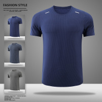 男士夏季新款速干运动上衣男圆领短袖T恤弹力透气跑步服健身训练