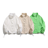 冰丝防晒衣男士连帽纯色宽松户外超薄防晒服外套立领百搭男生男装