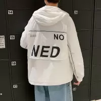 夏季新款男士韩版连帽休闲运动防晒衣情侣潮网红同款流行夹克外套