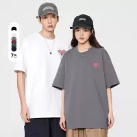 男装夏季新款短袖T恤情侣宽松圆领时尚印花休闲套头青少年打底衫