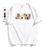 男装夏季新款纯棉T恤短袖百搭男士潮牌彩色字母印花潮流T恤男上衣