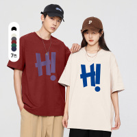 男装夏季新款重磅纯棉短袖印花T恤情侣宽松休闲百搭打底衫上衣男