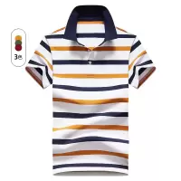 男装夏季新款青年短袖男撞色条纹T恤男翻领百搭polo衫T桖商务休闲