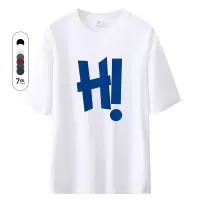 男装夏日趣味印花字母短袖T恤男百搭宽松百搭五分袖情侣T恤男夏季