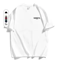 短袖T恤男夏季新款宽松重磅五分袖体恤打底衫印花潮牌T恤圆领上衣