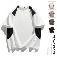 短袖上衣男夏季日常休闲时尚日系男宽松百搭圆领透气简约 学生T恤