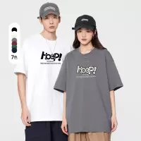 纯棉T恤情侣时尚潮牌字母印花宽松圆领青少年打底衫体恤男士休闲